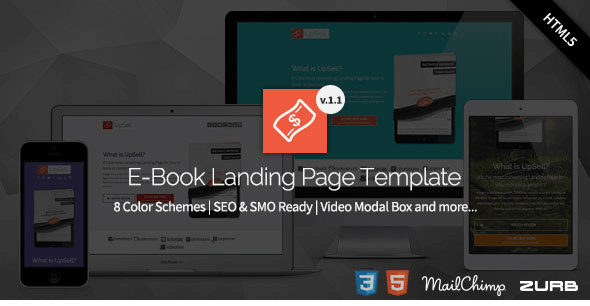 UpSell - Themeforest E-Book Landing Page