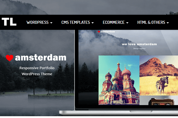 Amsterdam - Creativemarket Responsive Portfolio WP