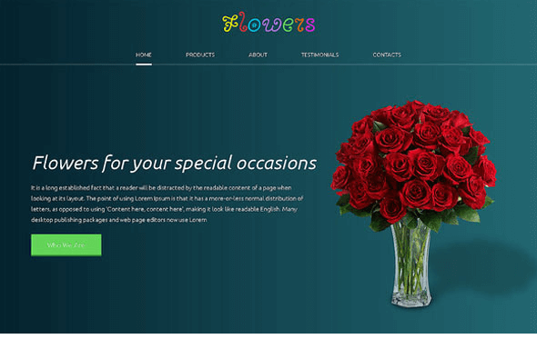 Flowers - Creativemarket Responsive One Page Theme