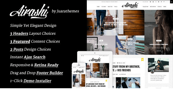 Airashi - Clean Personal WordPress Blog Theme