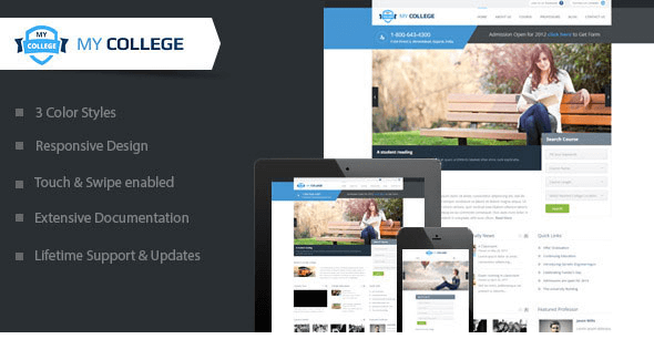 My College v1.2.2 - Themeforest Premium Education WP Theme