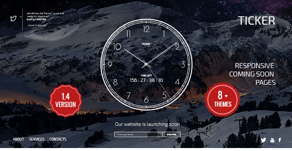 TICKER - Responsive Countdown Clock Landing Page