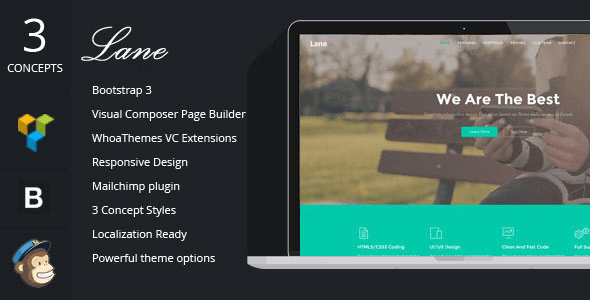 Lane - Startup Landing Page Bootstrap WP Theme