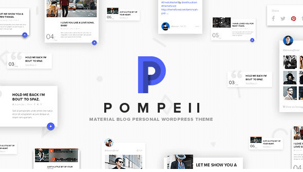 Pompeii - Material Blog, Personal WordPress Theme