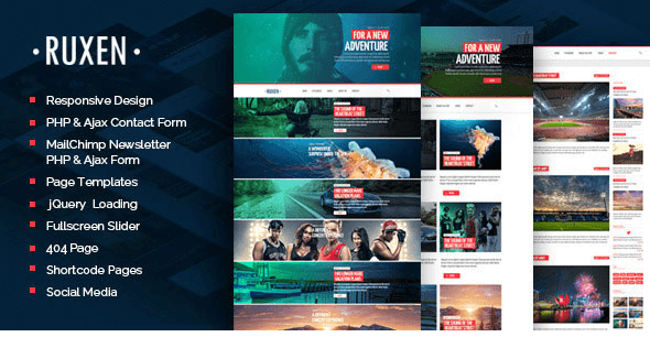 Ruxen - Responsive Blog & Magazine HTML Template