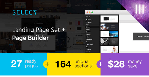 Select - Landing Page Set with Page Builder