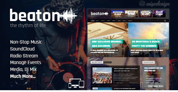Beaton v1.4 - Music, Radio & Events WordPress Theme
