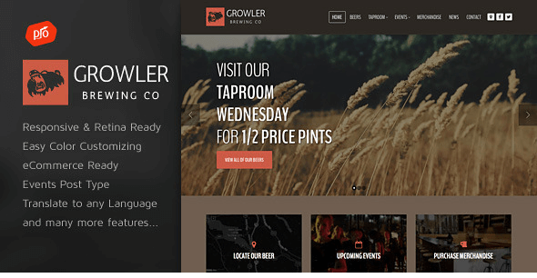 Growler v2.1 - Brewery WordPress Theme
