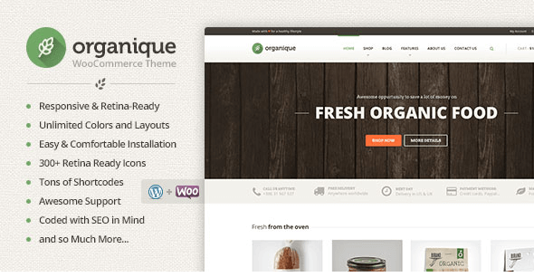 Organique v1.9.6 - WordPress Theme For Healthy Food Shop