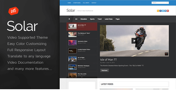 Solar v1.6 - Video WordPress Theme