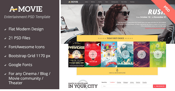 A.Movie - Cinema/Movie PSD Template
