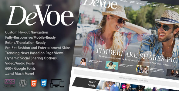 DeVoe v1.0.9 - Fashion & Entertainment News Theme