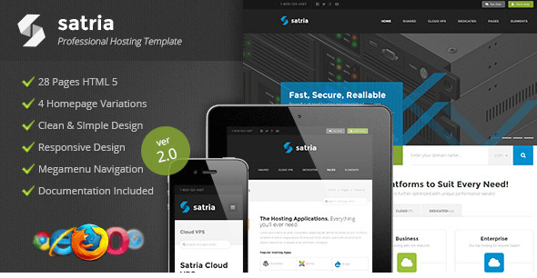 Satria - Professional Hosting HTML5 Template
