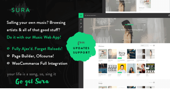 Sura v1.1 - A Music Web App WordPress Theme