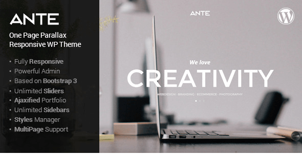 Ante v1.0 - The Ultimate WordPress Parallax Theme