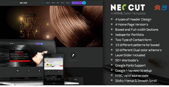 NEO CUT - Hair Style Salon HTML5 Template