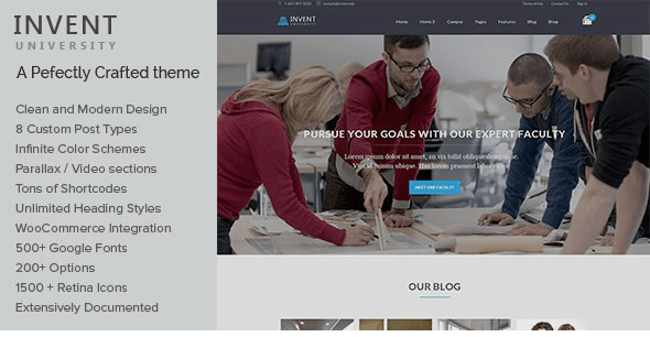 Invent v3.2 - Education Course College WordPress Theme