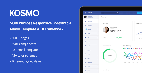 Kosmo v1.1 - Multi Purpose Responsive Bootstrap 4 Admin Dashboard Template