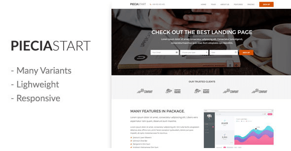 Piecia - One Page Landing Page