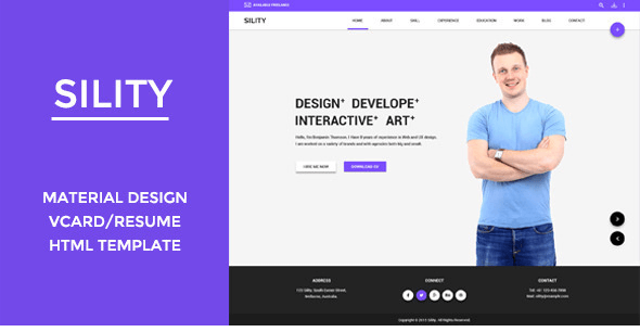 Sility - vCard, CV & Resume HTML Template