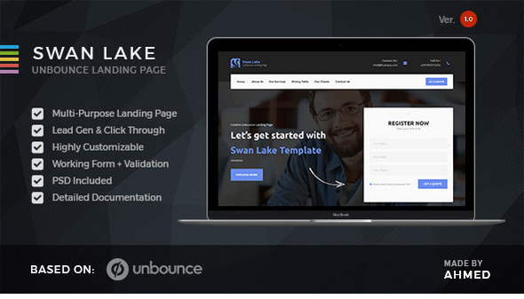 Swan Lake - Marketing Unbounce Template