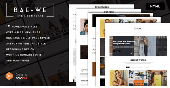 Baewe - Responsive One Page & Multi Page Portfolio Template