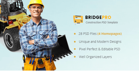 BridgePro - Construction & Building PSD Template