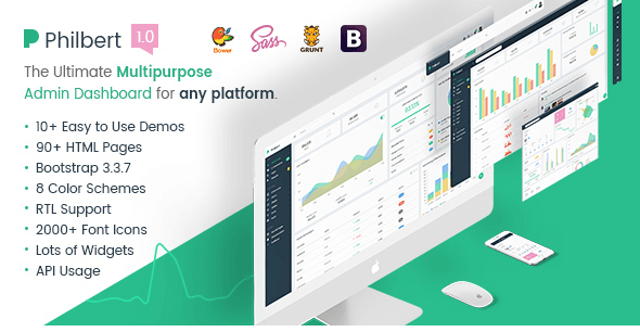 Philbert - Multipurpose Bootstrap Admin Dashboard Template + UI Kit