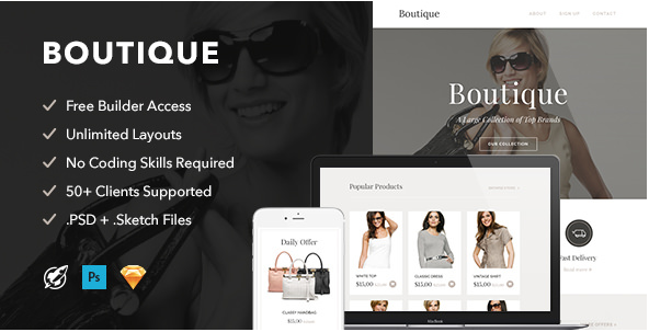 BOUTIQUE - RESPONSIVE EMAIL + THEMEBUILDER ACCESS