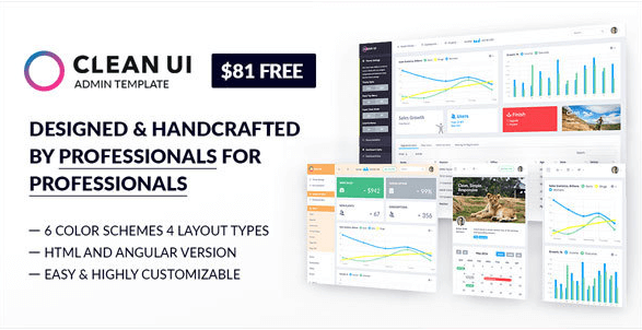 CLEAN UI PREMIUM BOOTSTRAP 4 ADMIN TEMPLATE + ANGULAR STARTER KIT