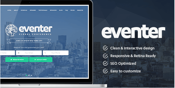 EVENTER - EVENT AND CONFERENCE LANDING PAGE