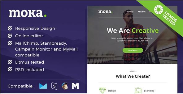 MOKA - RESPONSIVE EMAIL AND NEWSLETTER TEMPLATE