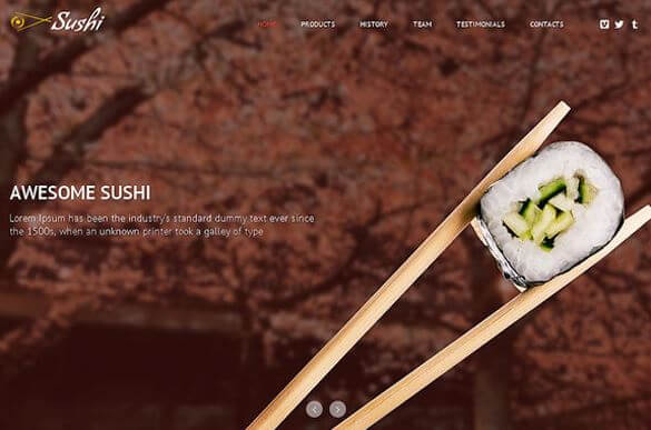 sushi one page theme