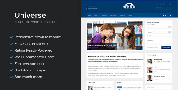 UNIVERSE - EDUCATION RESPONSIVE WORDPRESS THEME