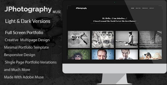 JPhotography - Minimal Photography Portfolio Muse Template