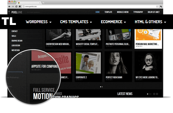 Pixellove v2.10 Gavick Joomla 2.5 Template - Retail