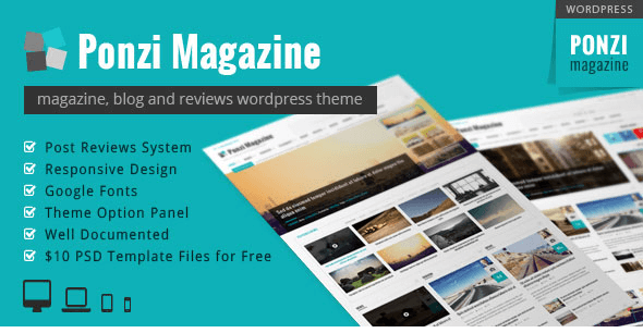 Ponzi - Responsive WordPress Theme Magazine Review