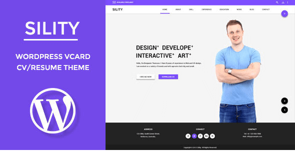 Sility - vCard, CV & Resume WordPress Theme