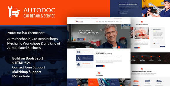 AutoDoc - HTML Car Repair Mechanic Shop