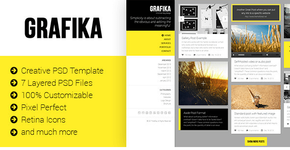 Grafika - Photography & Blog PSD Template
