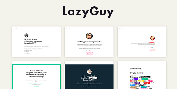 LazyGuy - Personal Landing Page Template for Everyone