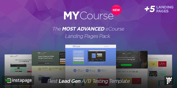 MYCourse - Instapage eCourse Landing pages Pack