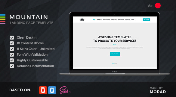 Mountain - Startup HTML Landing Page