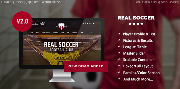 Real Soccer v2.30 - Sport Clubs Responsive WP Theme