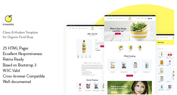 Cinagro - Organic Food Shop HTML Template