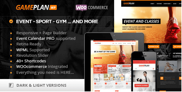 Gameplan v1.5.17 - Event and Gym Fitness Wordpress Theme