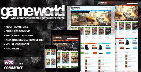 GameWorld v2.0 - WooCommerce Game Theme