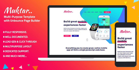 Muktar - Multi-Purpose Template with Unbounce Page Builder