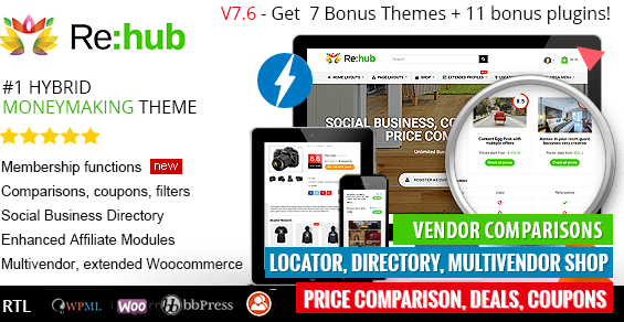 REHub v7.6.7 - Price Comparison, Business Community