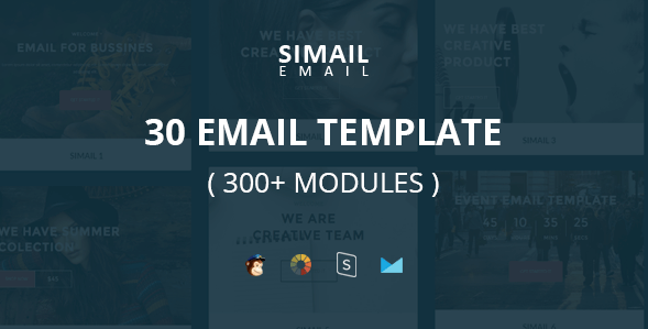 SIMAIL - 30 Email Template (300+ Modules) + Stampready Builder